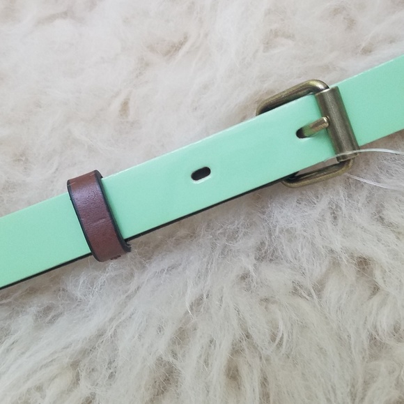 NWT Madewell Patent Leather Green Belt Orig $39.50 - Picture 3 of 8